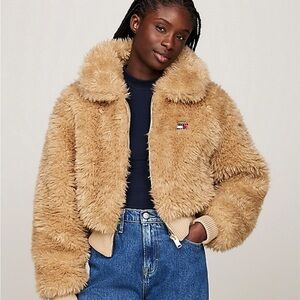 Faux Shearling Zip-Jacket Tommy Hilfiger size XS bomber coat
